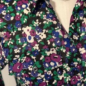 Lauren Ralph Lauren XS floral print patch pocket long sleeve button down